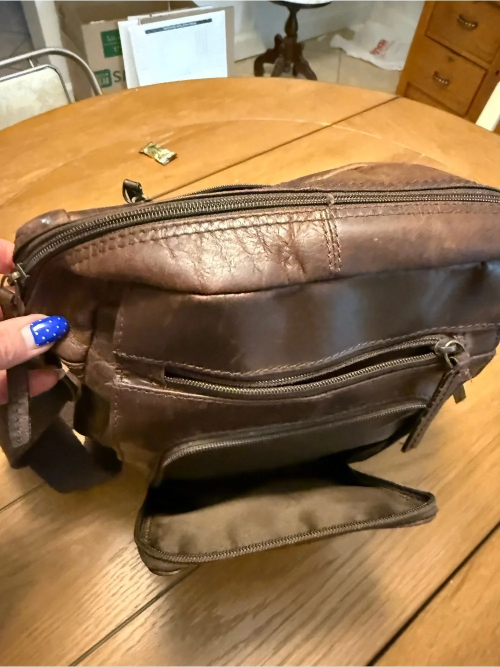 Wilsons Leather Brown Leather Messenger Crossbody